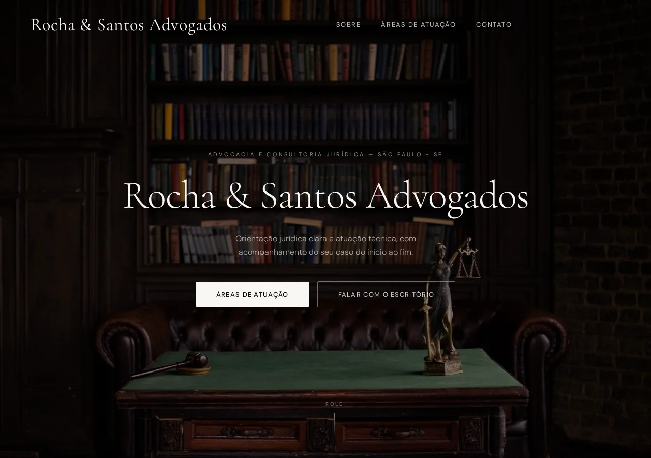 Exemplo de site de escritório de advocacia publicado pelo ViaDireito